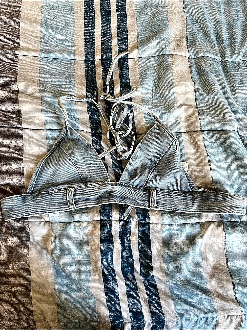 Denim Top in Blue & White Like New